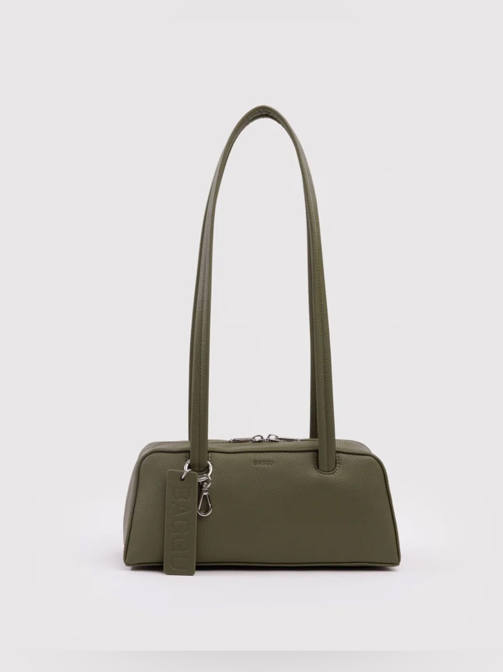 Baggu Small Recycled Leather Bowler Bag- Loden